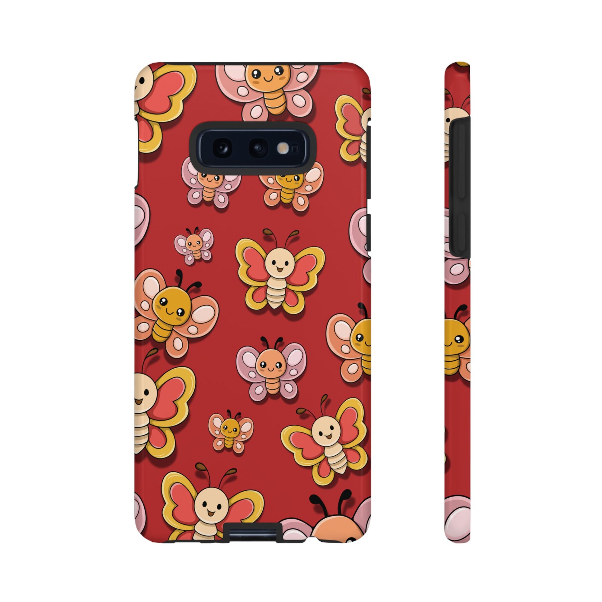 Red Butterfly Sticker Design Phone Case - Red Phone Case - Samsung Galaxy S10E / Glossy