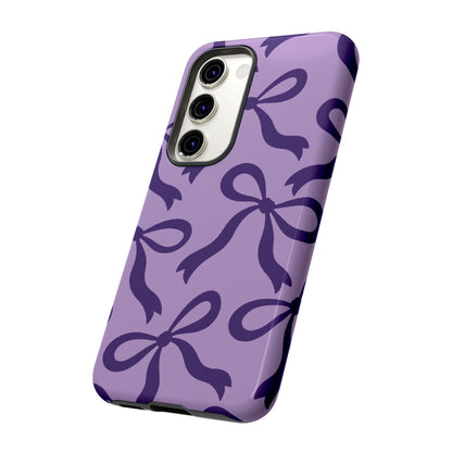 Bold Lilac and Deep Purple Bow Pattern Phone Case - Purple Phone Case