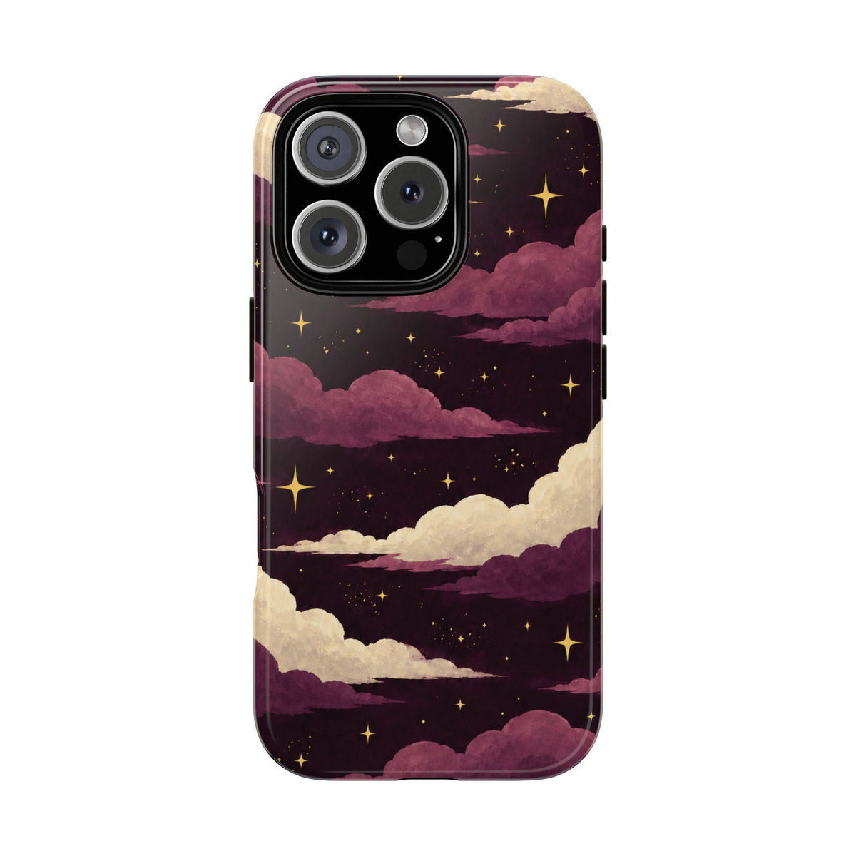 Illustrated Plum Clouds & Stars Phone Case