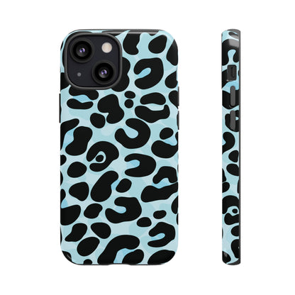Cool Aqua Leopard Print Phone Case