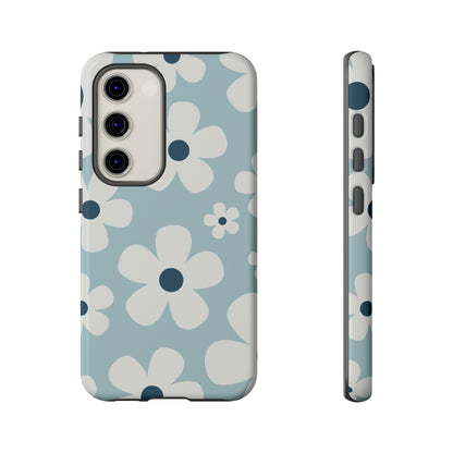 Cute Light Blue Daisy Pattern Phone Case - Blue Phone Case - Samsung Galaxy S23 / Glossy