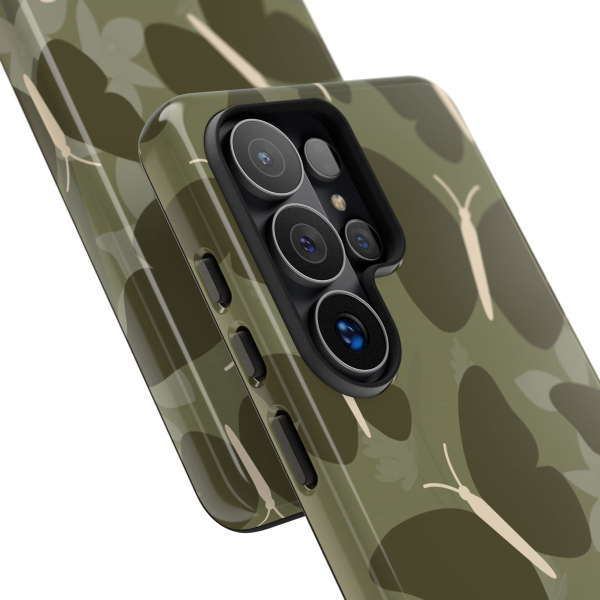 Minimalist Olive Green Butterfly Pattern Phone Case - Green Phone Case
