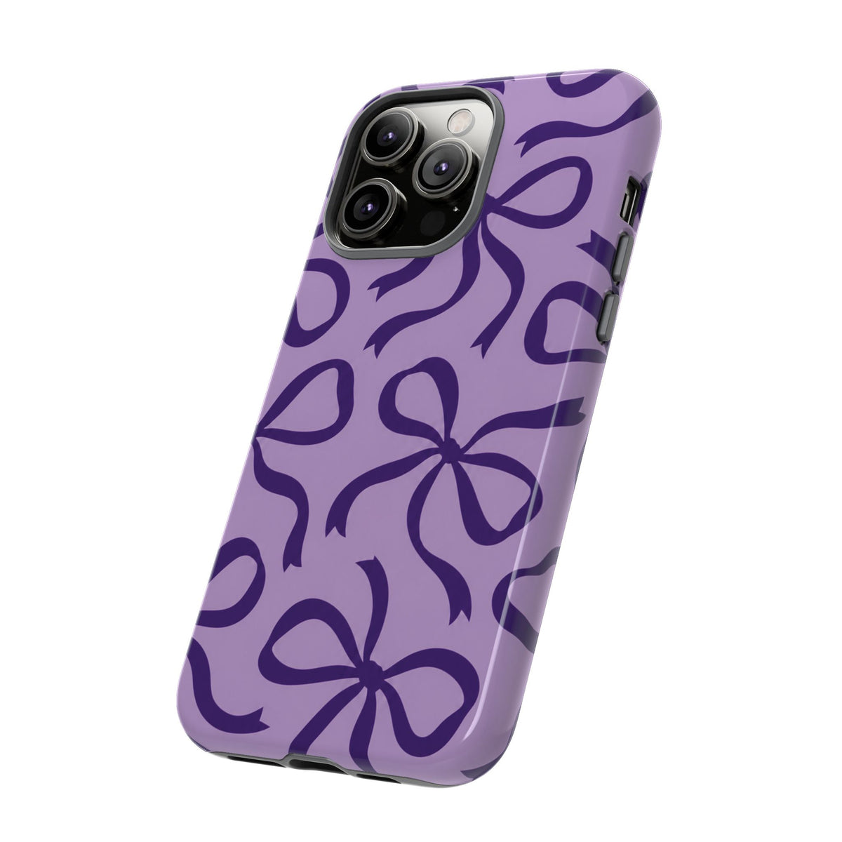 Bold Lilac and Deep Purple Bow Pattern Phone Case