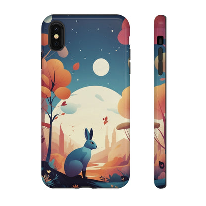 iPhone XS MAX / Glossy Phone Case - Stylised Blue Hare Design Phone Case