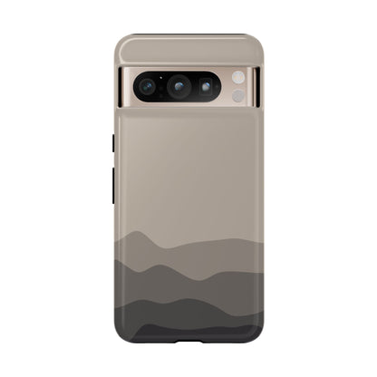 Beige Abstract Waves Protective Phone Case - Beige Phone Case - Google Pixel 8 Pro / Glossy