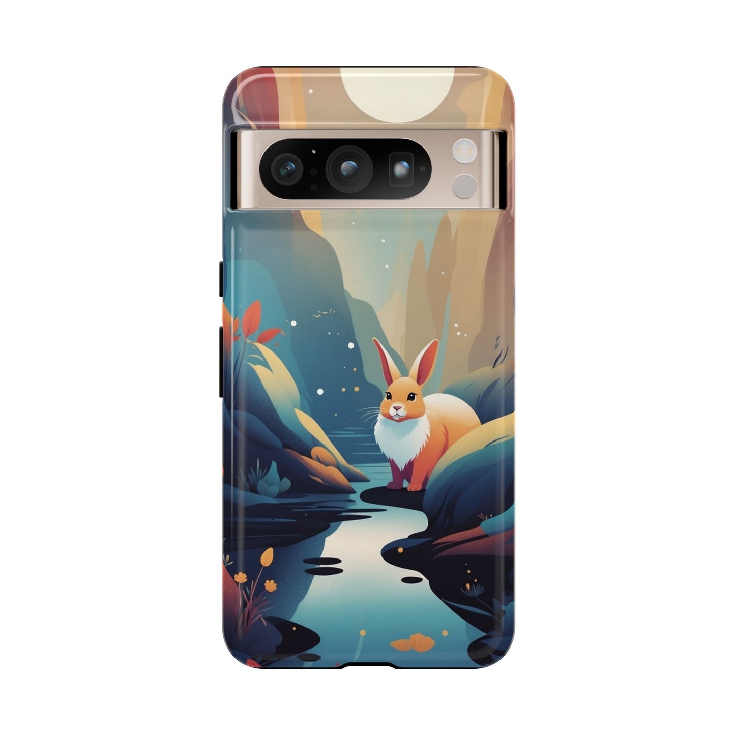 Google Pixel 8 Pro / Glossy Phone Case - Stylised Rabbit Design Phone Case