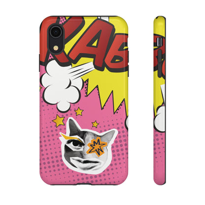 Bold Pink Pop Art Cat Phone Case - Pink Phone Case - iPhone XR / Glossy