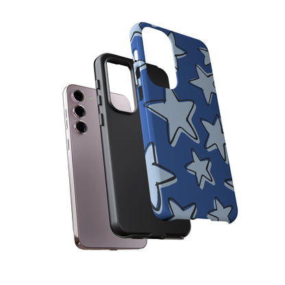 Cobalt Blue Doodle Star Phone Case