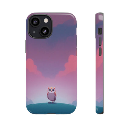 iPhone 13 Mini / Glossy Phone Case - Watercolour Owl & Cloud Design Phone Case