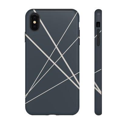 Abstract Blue with Beige Lines Phone Case - Blue Phone Case - iPhone XS MAX / Glossy