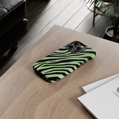 Modern Mint Zebra Print Phone Case