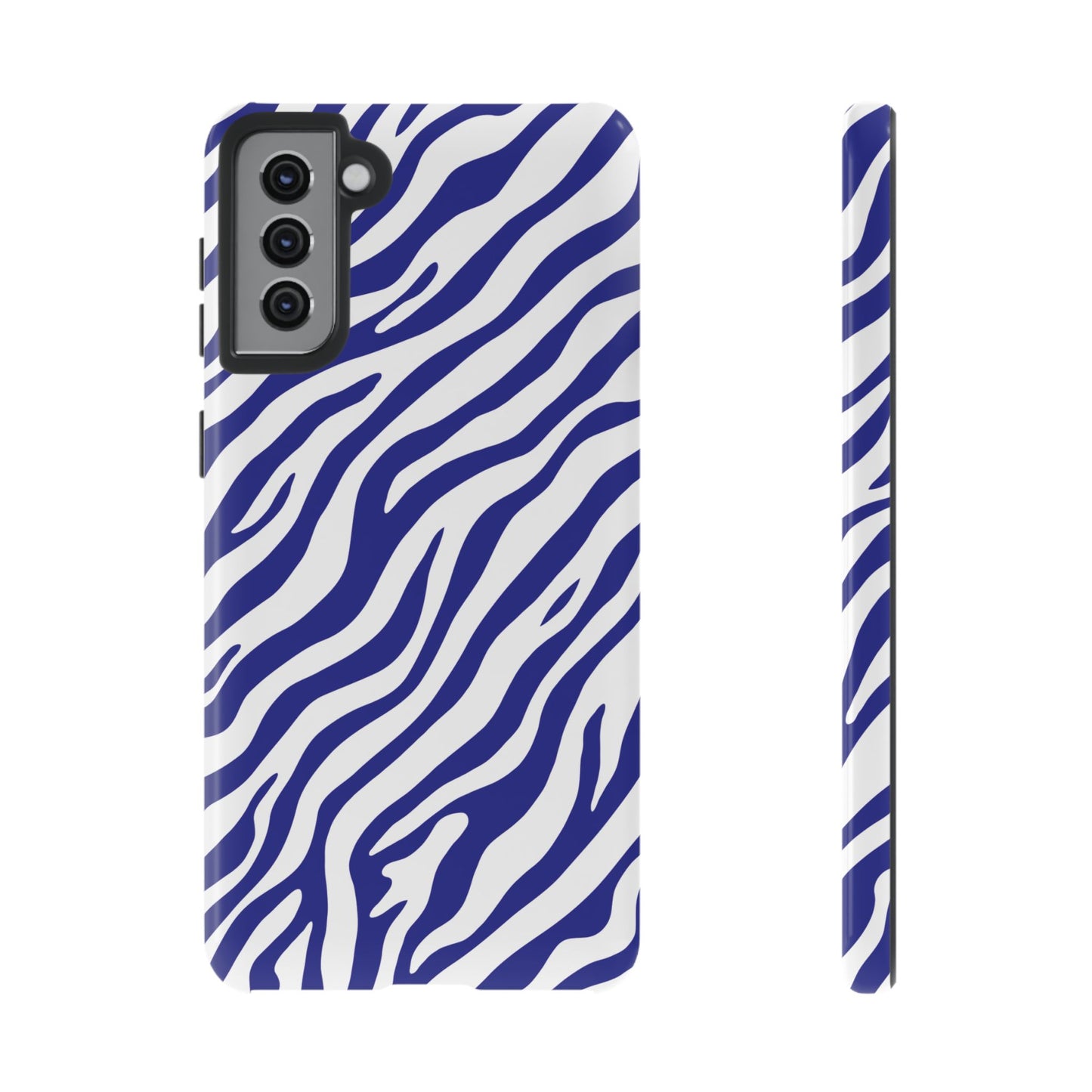 Stylish Electric Blue Zebra Print Phone Case
