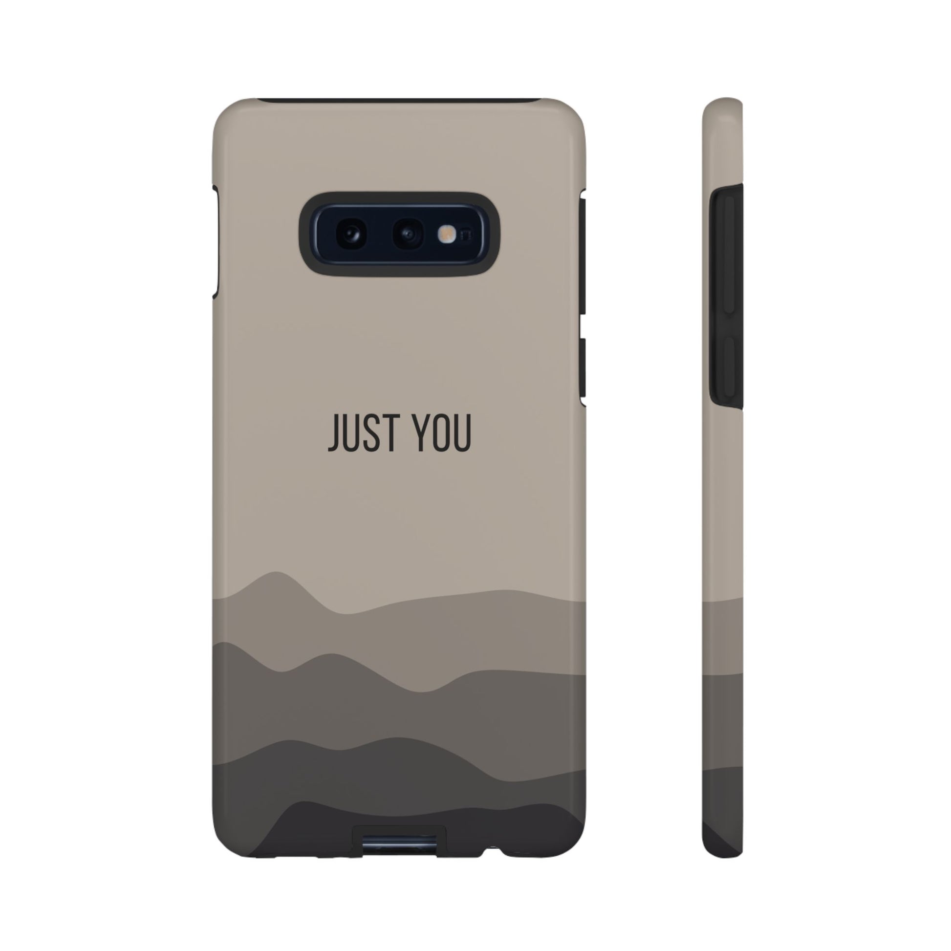 Phone Case - Minimalist Beige Waves ’Just You’ Statement Phone Case