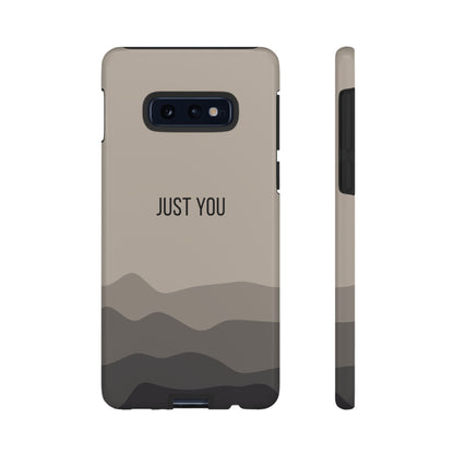 Phone Case - Minimalist Beige Waves ’Just You’ Statement Phone Case