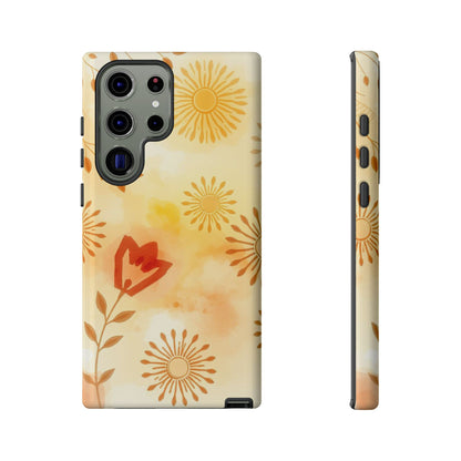 Samsung Galaxy S23 Ultra / Glossy Phone Case - Boho Chic Watercolour Pattern Phone Case