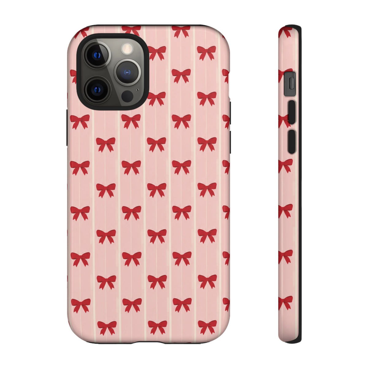 Retro Cherry Red Bow Pattern Phone Case