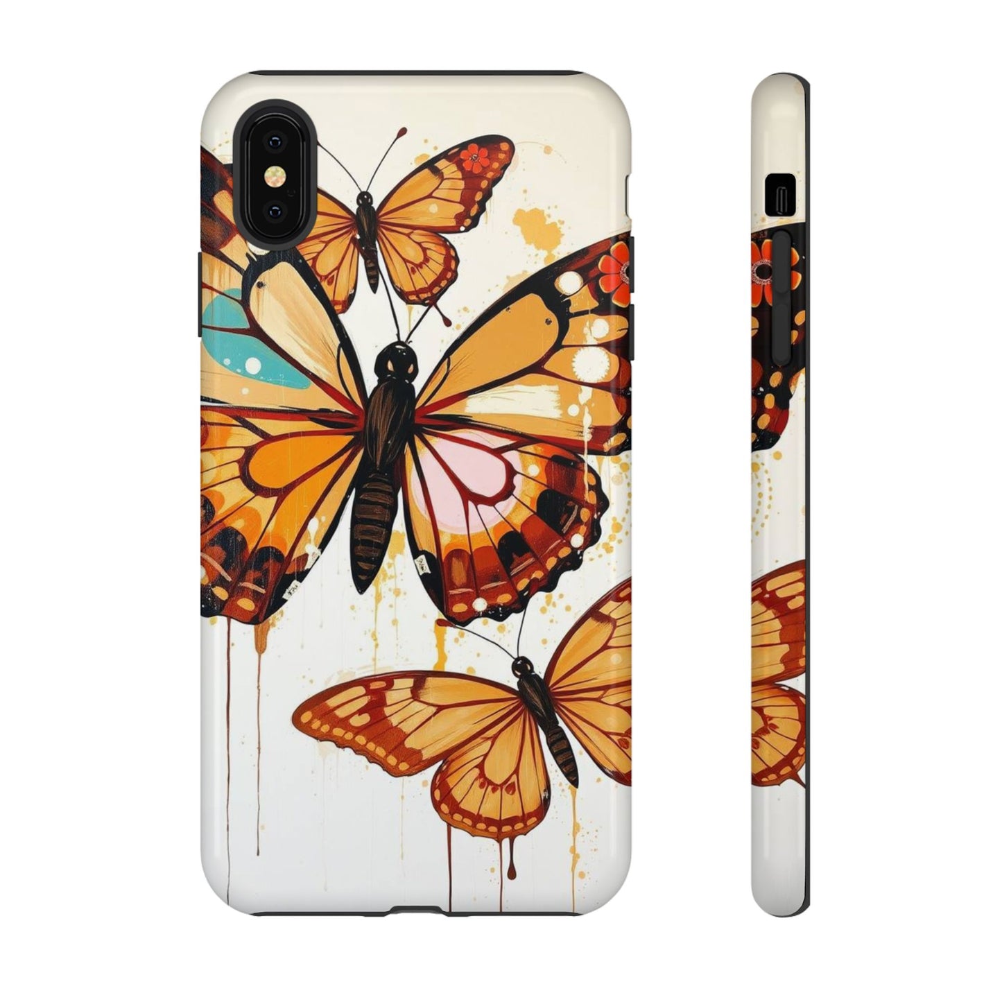 iPhone XS MAX / Glossy Phone Case - Abstract Butterflies Design Phone Case