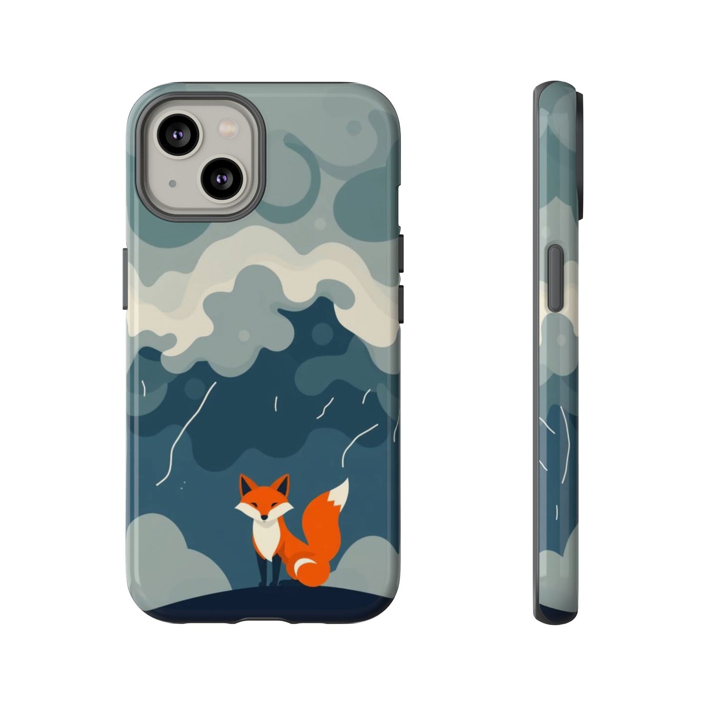 iPhone 14 / Glossy Phone Case - Stormy Fox Design Phone Case