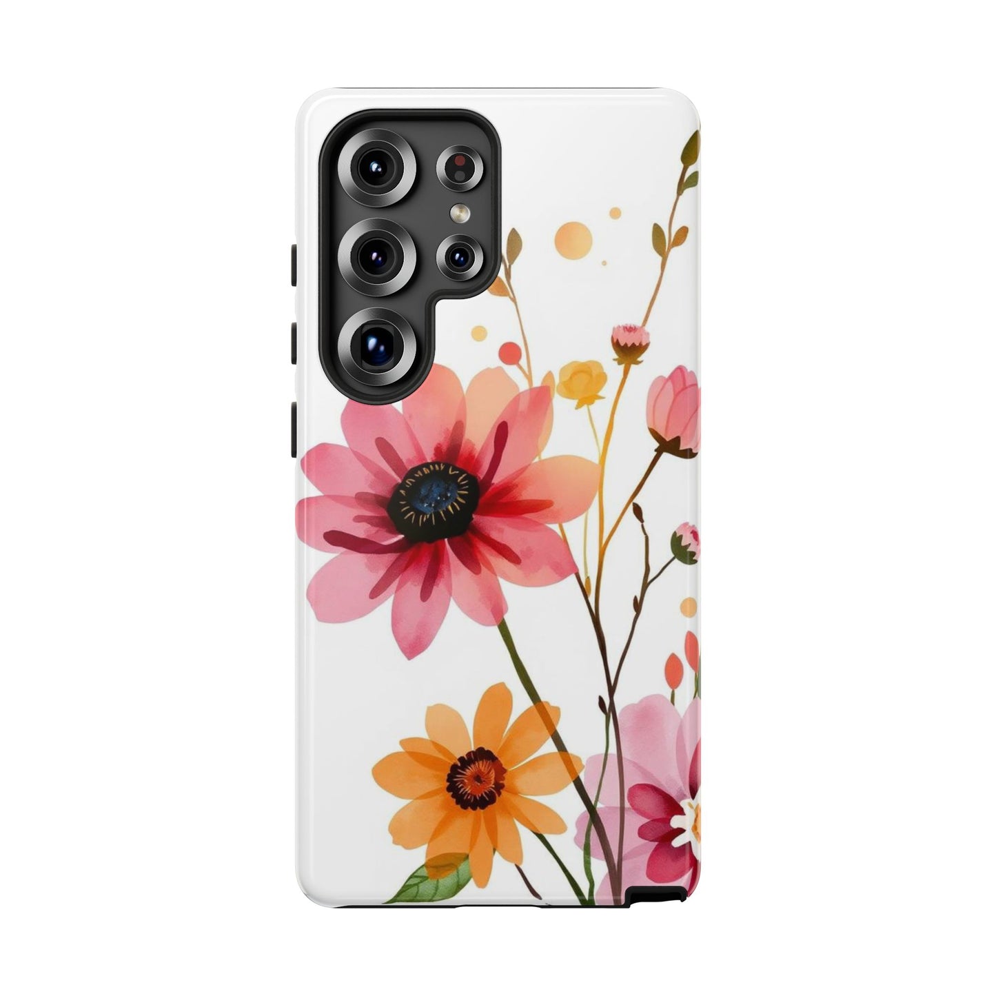 Samsung Galaxy S25 Ultra / Glossy Phone Case - Watercolour Style Simple Wildflower Design Phone Case