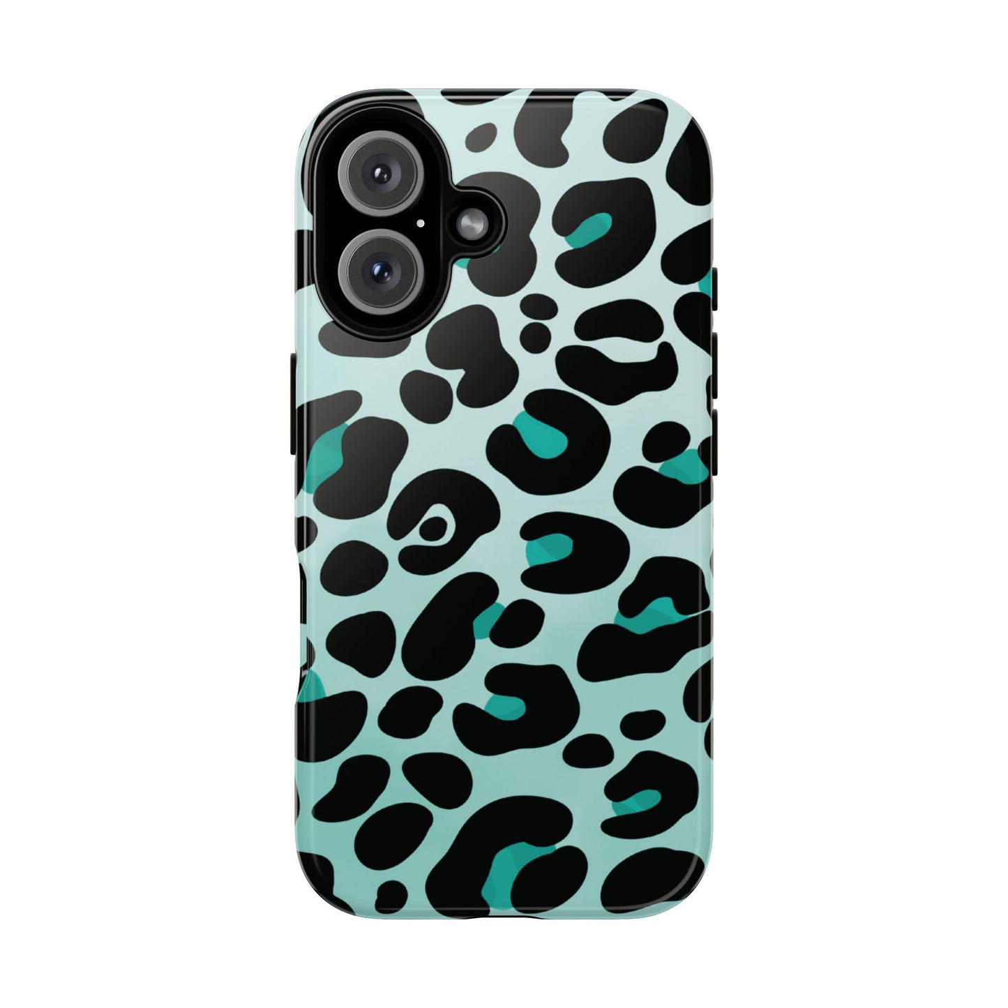 Cool Aqua Leopard Print Phone Case