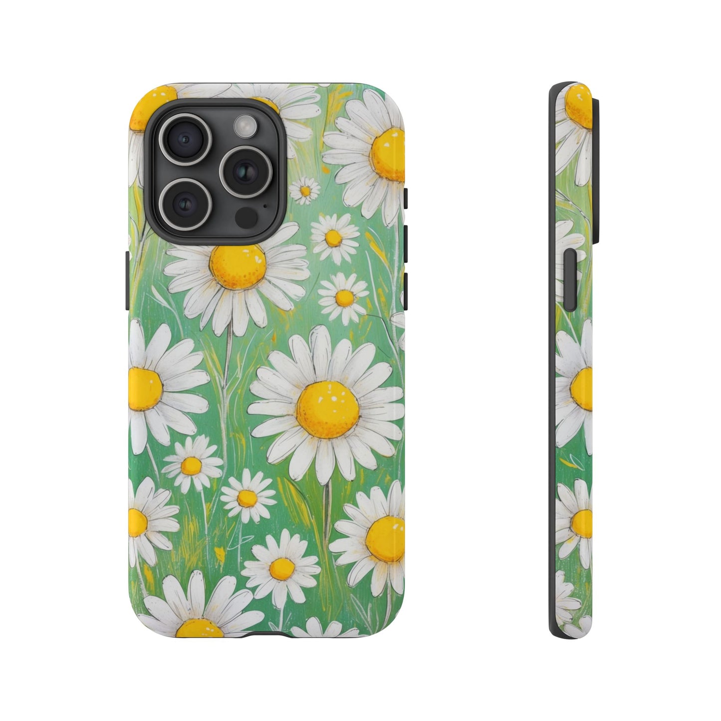 iPhone 15 Pro Max / Glossy Phone Case - Daisies Floral Pattern 4 Phone Case