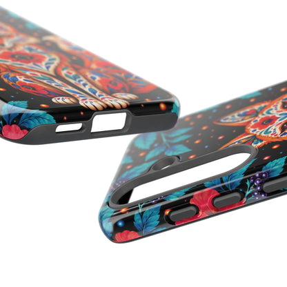 Vibrant Orange and Turquoise Calavera Fox Phone Case - Multicolor Phone Case