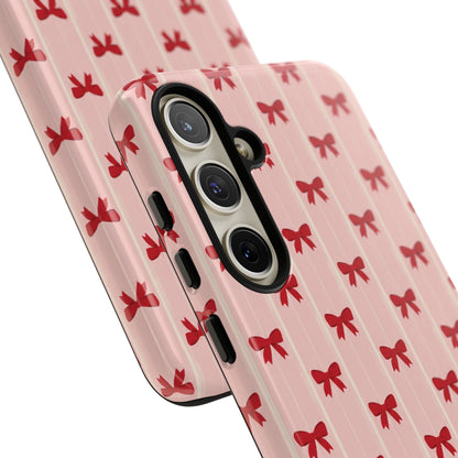 Retro Cherry Red Bow Pattern Phone Case