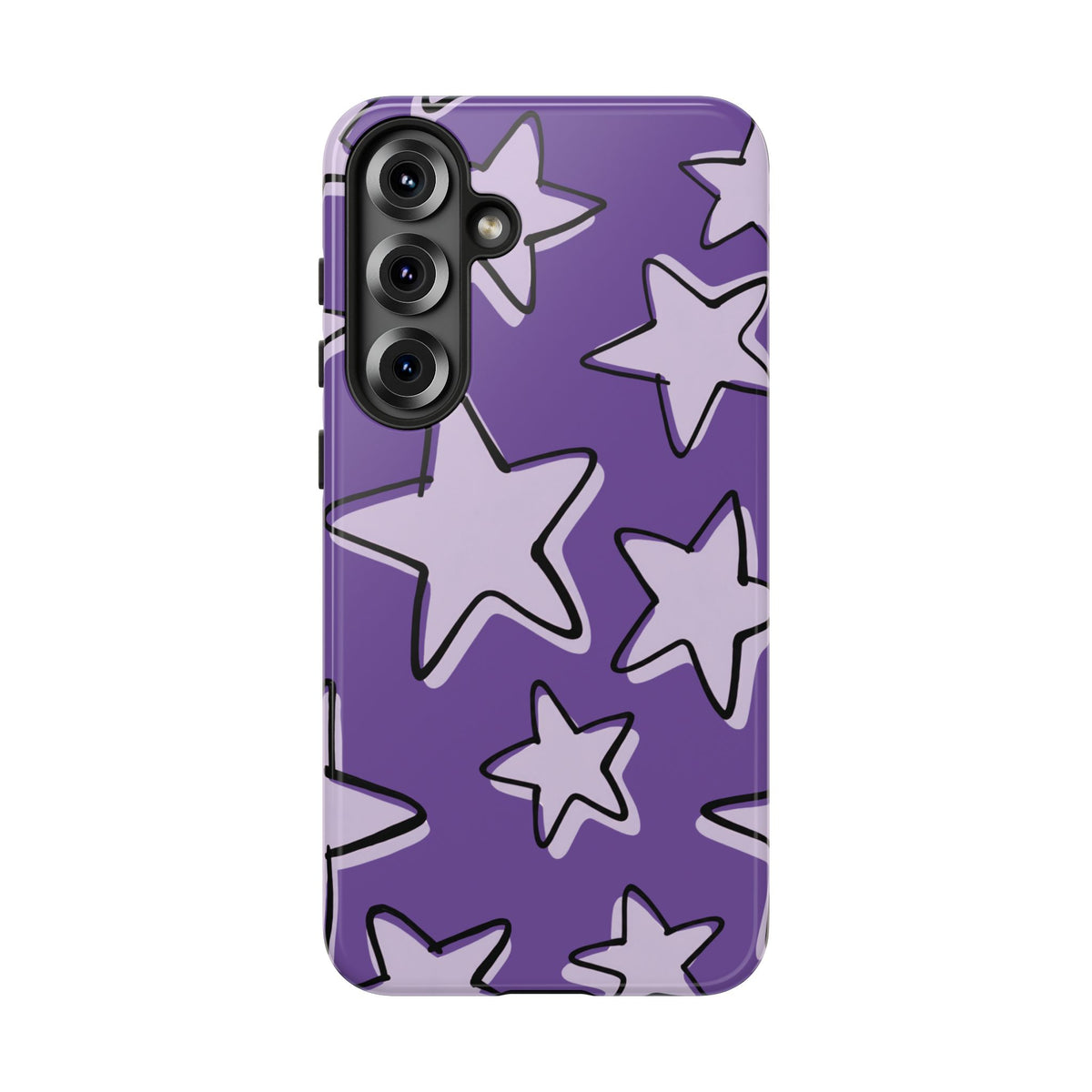 Violet Purple Doodle Star Phone Case