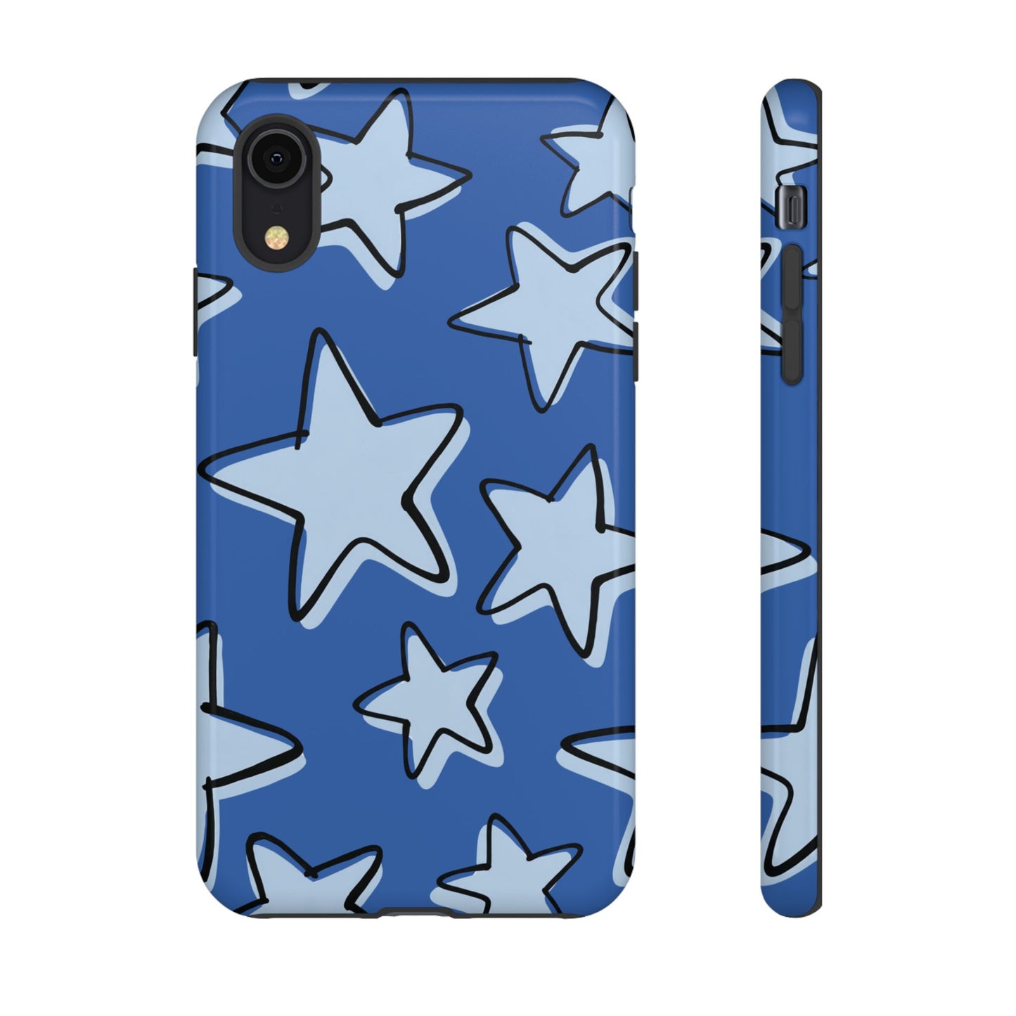 Cobalt Blue Doodle Star Phone Case