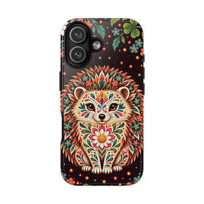 Vibrant Terracotta and Teal Calavera Hedgehog Phone Case - Multicolor Phone Case - iPhone 17 / Glossy