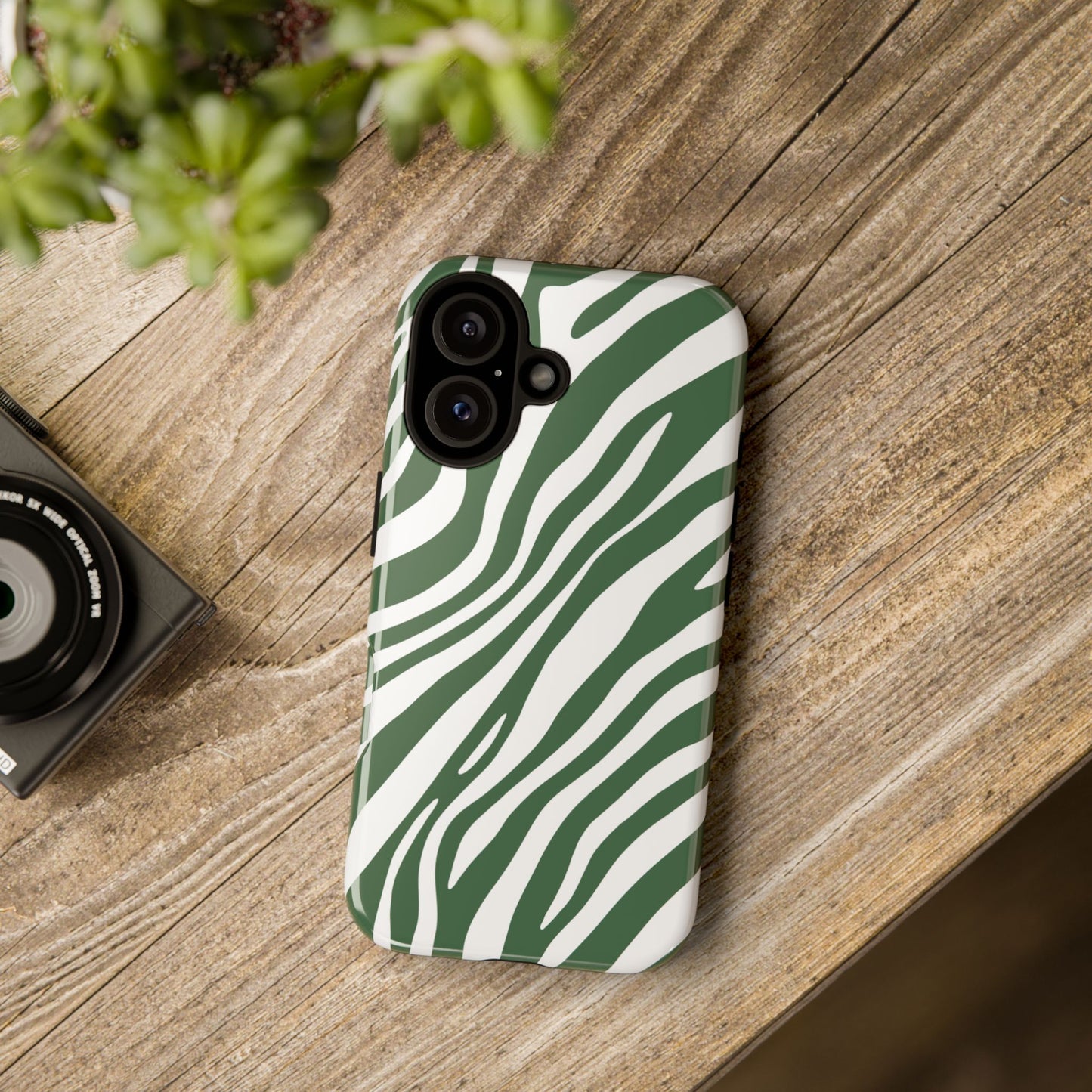 Modern Sage Zebra Print Phone Case