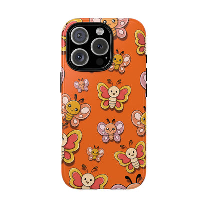 iPhone 16 Pro / Glossy Phone Case - Orange Butterfly Sticker Design Phone Case