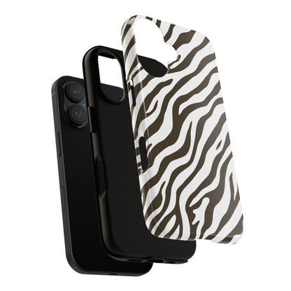 Stylish Mocha Zebra Print Phone Case