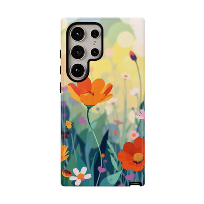 Samsung Galaxy S24 Ultra / Glossy Phone Case - Pop Art Style Wildflower Design Phone Case