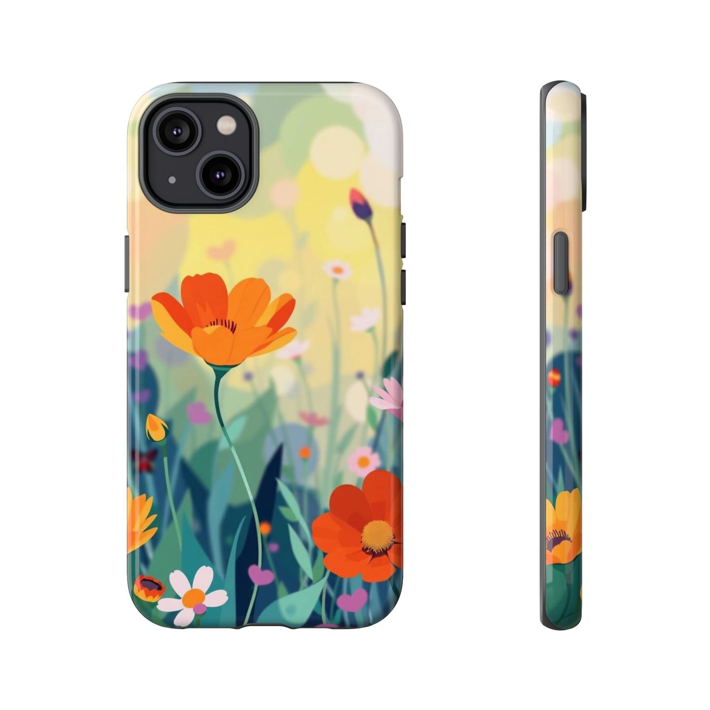 iPhone 14 Plus / Glossy Phone Case - Pop Art Style Wildflower Design Phone Case