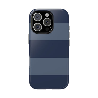 Dark Blue Horizontal Stripe Pattern Phone Case - Blue Phone Case - iPhone 16 Pro / Glossy