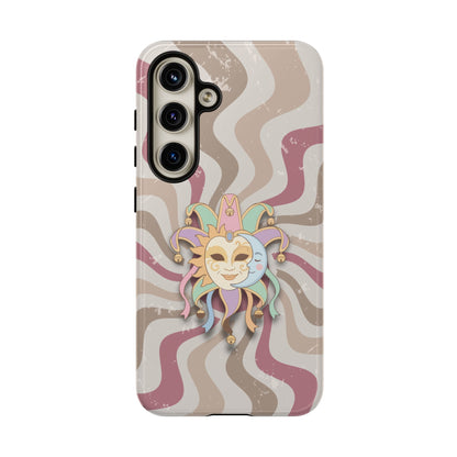 Sun & Moon Jester Mask – Pink Retro Wave Phone Case - Pink Phone Case - Samsung Galaxy S24 / Glossy