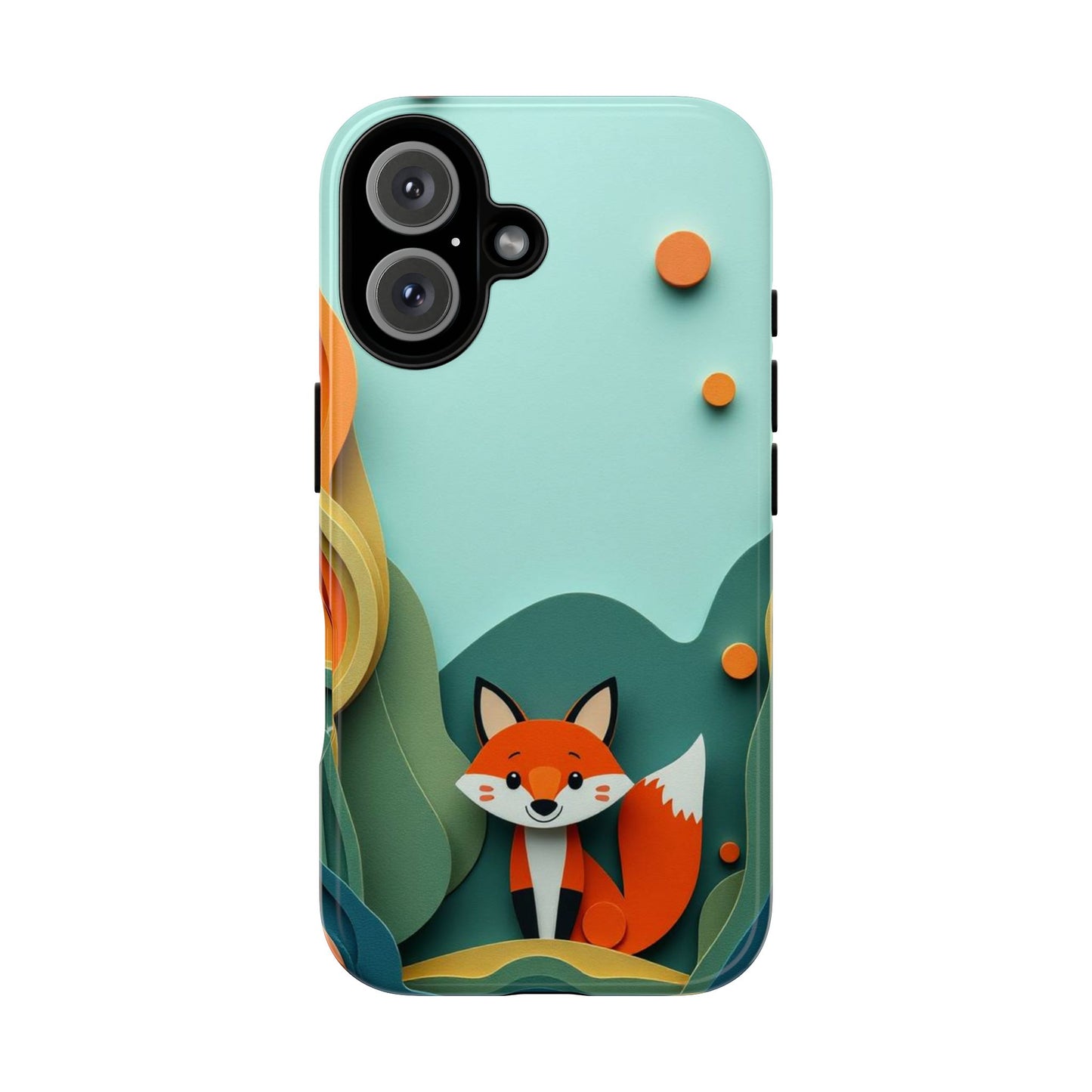 iPhone 16 / Glossy Phone Case - Papier-mâché Fox Design Phone Case