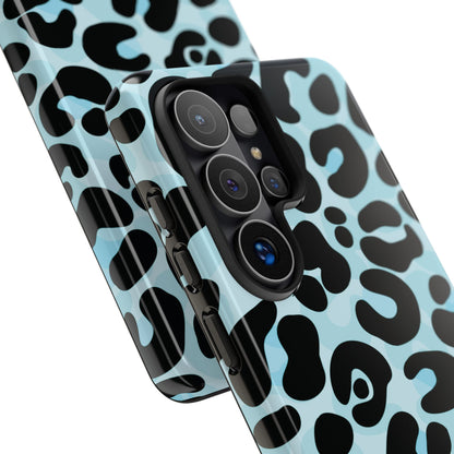 Cool Aqua Leopard Print Phone Case