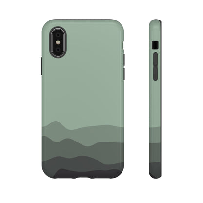 Green Abstract Waves Protective Phone Case - Green Phone Case - iPhone XS / Glossy