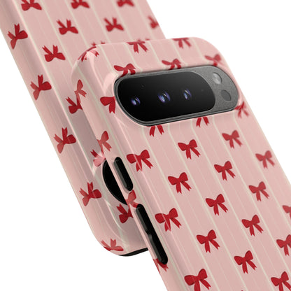 Retro Cherry Red Bow Pattern Phone Case