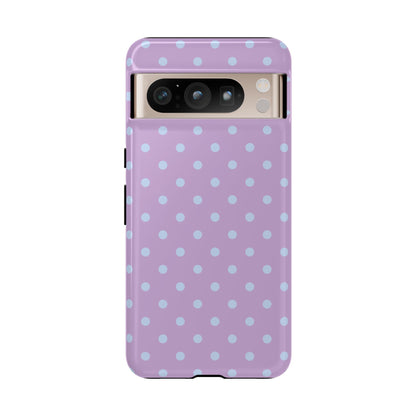 Google Pixel 8 Pro / Glossy Phone Case - Trendy Lilac & Ice Blue Dot Pattern Phone Case