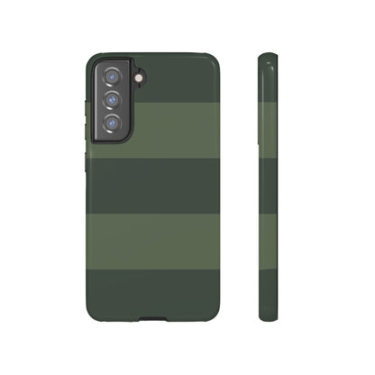 Samsung Galaxy S21 FE / Glossy Phone Case - Green Horizontal Stripe Pattern Phone Case
