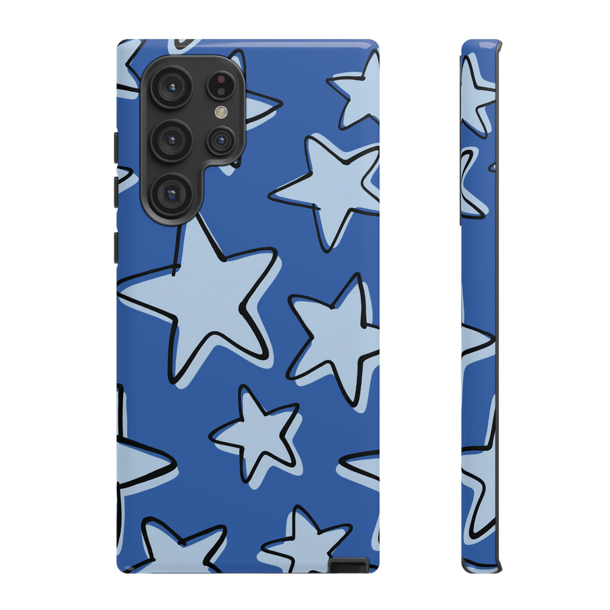 Cobalt Blue Doodle Star Phone Case