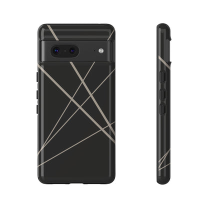 Abstract Black with Grey Lines Phone Case - Black Phone Case - Google Pixel 7 / Glossy