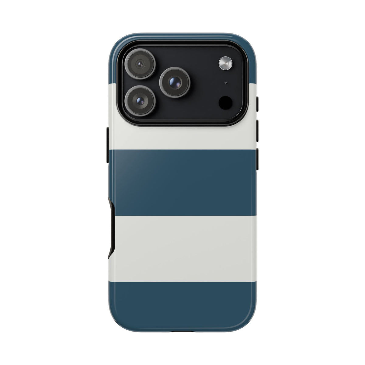 Blue & White Horizontal Stripe Pattern Phone Case - Blue Phone Case - iPhone 18 Pro / Glossy