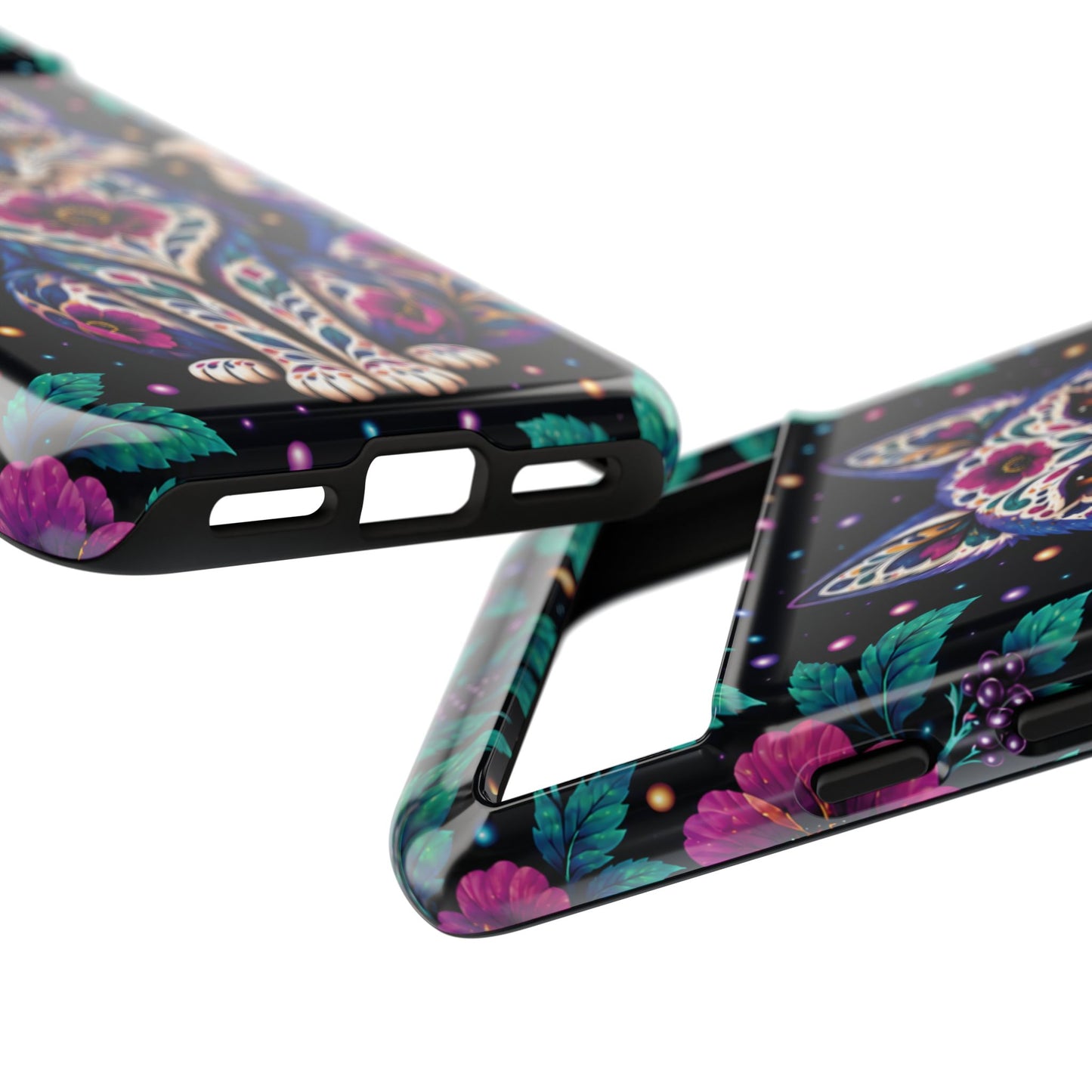 Vibrant Purple and Teal Calavera Fox Phone Case - Multicolor Phone Case