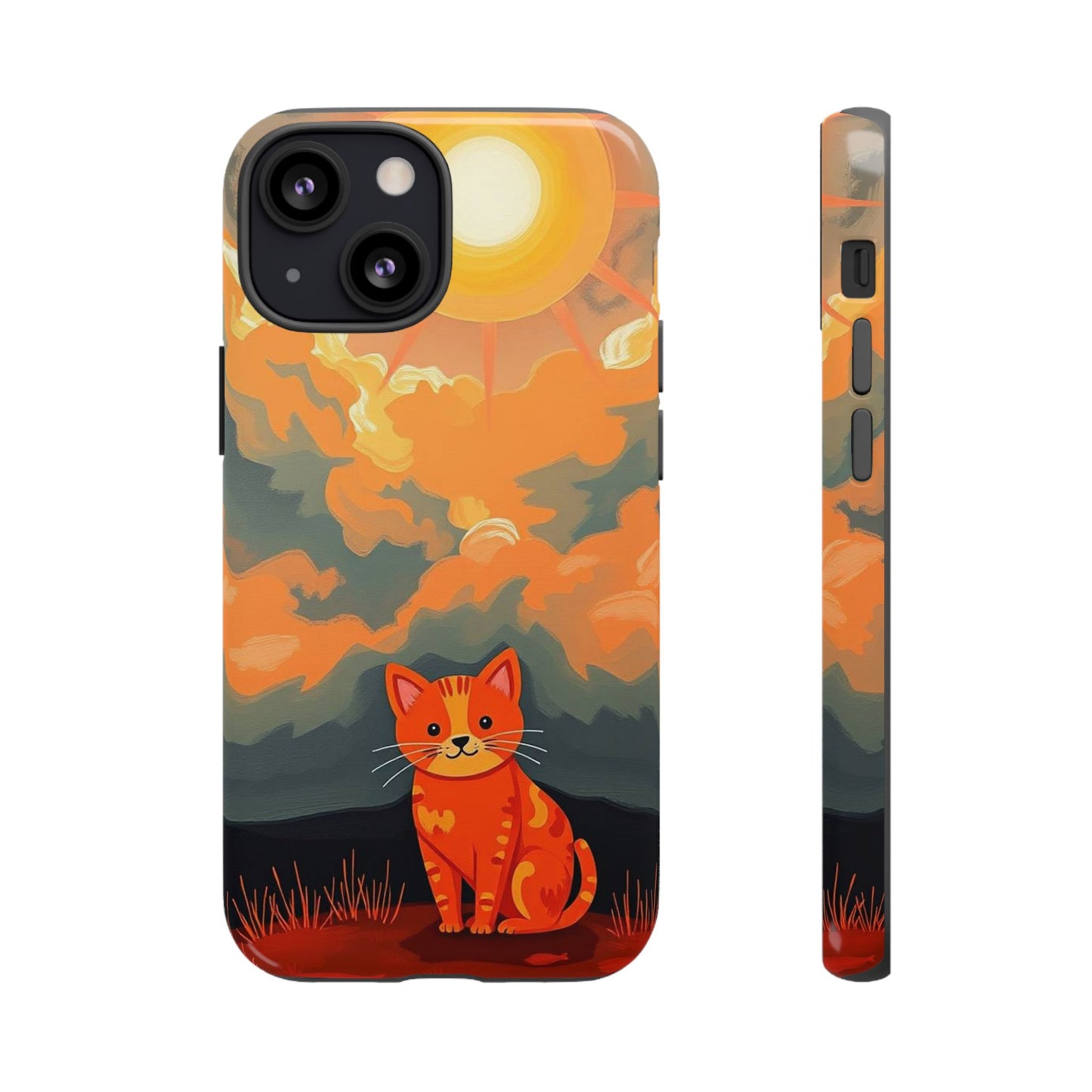 Acrylic Painting Style Cat Design Phone Case