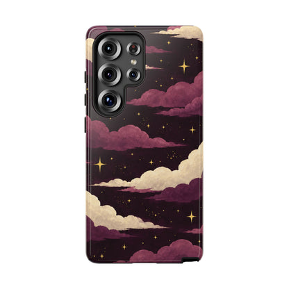 Illustrated Plum Clouds & Stars Phone Case