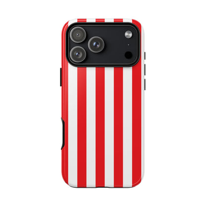 iPhone 17 Pro Max / Glossy Phone Case - Simple Red & White Stripe Pattern Phone Case
